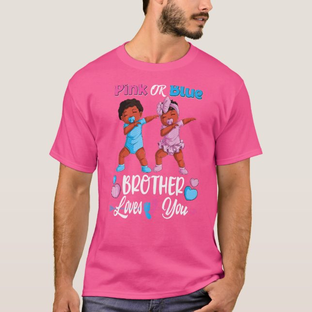 Camiseta Irmão Rosa Ou Azul Te Ama Sexo Negro (Frente)