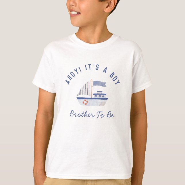 Camiseta Irmão Sailboat Para Ser Chá de fraldas (Frente)
