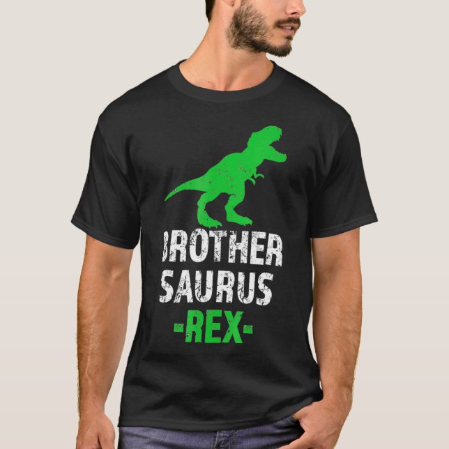 Camiseta Irmão Saurus Rex Funny Dinosaur T-Rex Bro (Frente)
