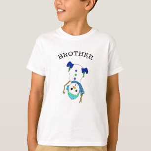 Camiseta Irmão Snowman Cute White Christmas