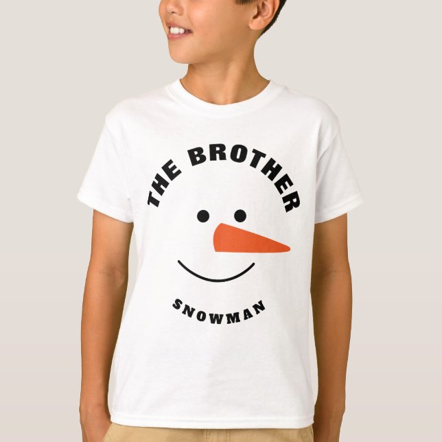Camiseta Irmão Snowman Face Squad Coincide Com O Figurino D (Frente)