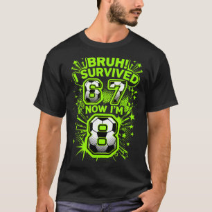 Camiseta Irmão Sobrevivi 6 7 8 Jogador de Futebol 8º Aniver