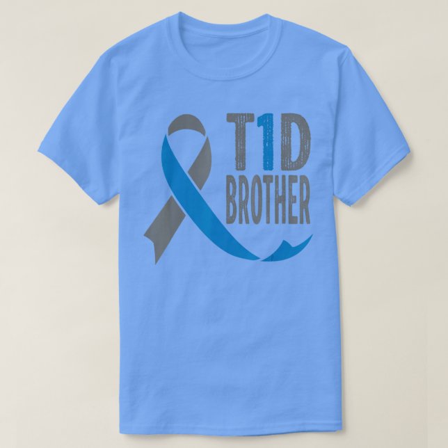 Camiseta Irmão T1D, Presente Engraçado para Homens Diabétic (Frente do Design)