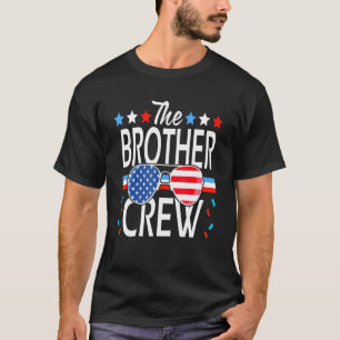 Camiseta Irmão Tripulação 4 de Julho Família Patriótica Ame