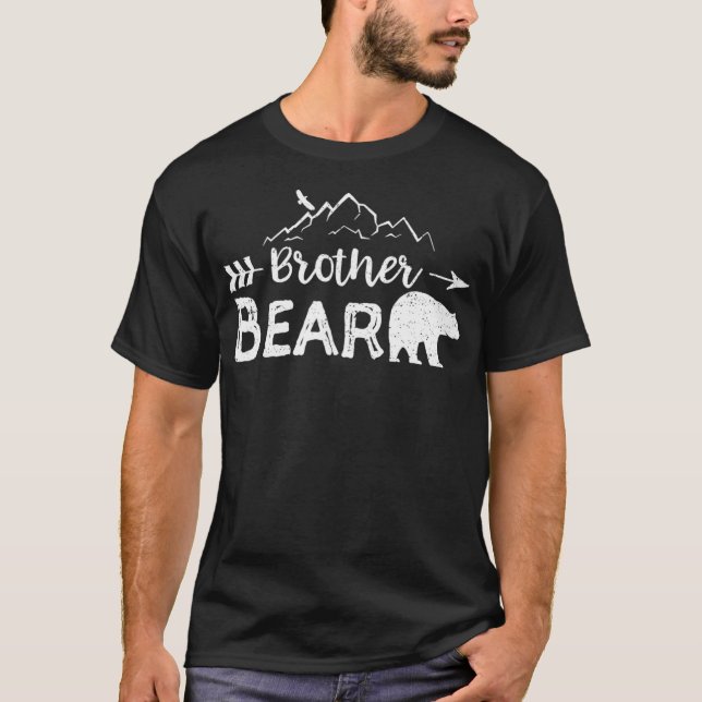 Camiseta Irmão Urso Correspondente Família Mamã Papá Bear C (Frente)