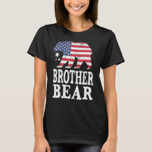Camiseta Irmão Urso Patriótico Bandeira Correspondente à Fa
