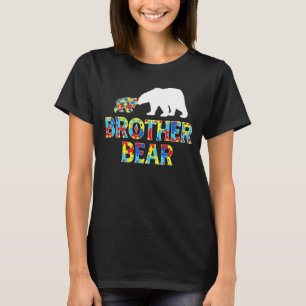 Camiseta Irmão Urso Quebra-Cabeça de Conscientização do Aut