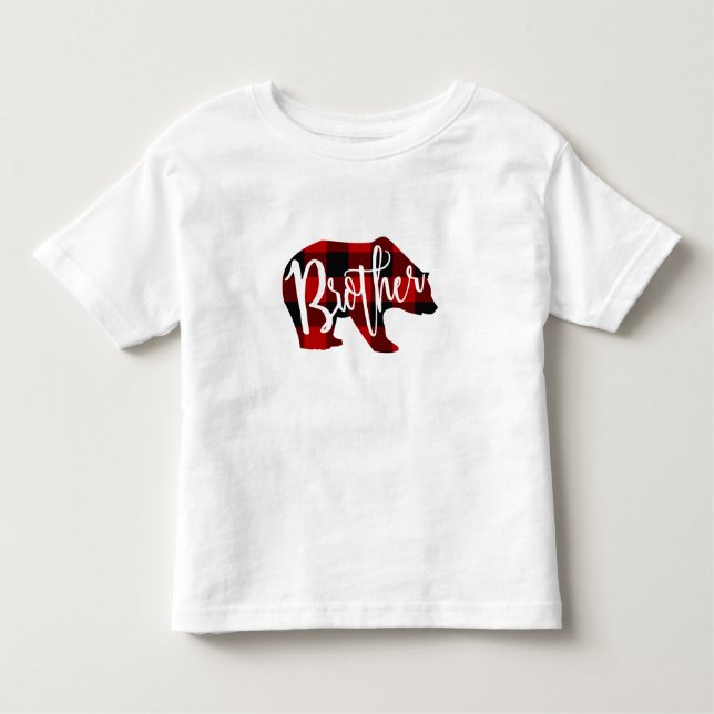Camiseta Irmão Urso Rustic Red Buffalo Xadrez Família (Frente)