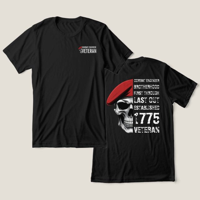 Camiseta Irmão Veterano de Engenharia de Combate (Design Frente e Verso)