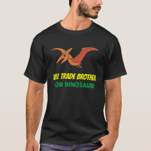 Camiseta Irmãos da Família Amam Troca de Irmã por Dino