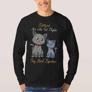 Camiseta Irmãos Familiares Gatos Irmãs Pet Stick Juntos Lov