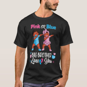 Camiseta Irmãos Grandes Rosa Ou Azul Te Ama Gen Negra