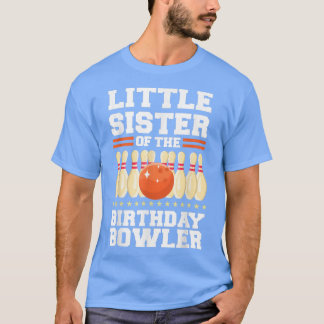Camiseta Irmãozinha Da Boliche De Aniversário Do Bowler