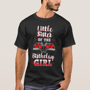 Camiseta Irmãozinha Da Garota De Aniversário Ladybug Bday C