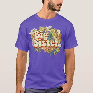 Camiseta Irmãozinha Floral Irmã Irmã Irmã Pequena Gif