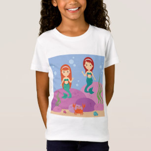 Camiseta Irmãs caricaturas nadando no oceano