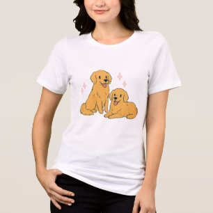 Camiseta Irmãs de Cachorrinho Golden Retriever Fofas Amante