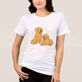Camiseta Irmãs de Cachorrinho Golden Retriever Fofas Amante