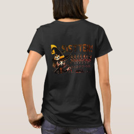 Camiseta "Irmãs do Halloween - Prática Escrevendo assustado