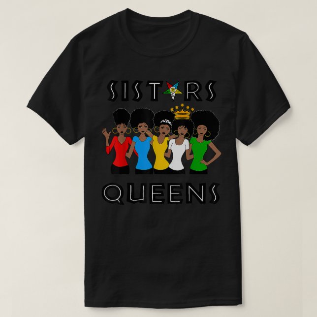 Camiseta Irmãs FATAIS Queens Damas Estrela-de-Leste (Frente do Design)