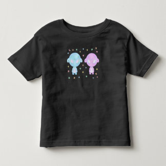 Camiseta Irmãs Gêmeas Alien Pastel | Kawaii Cósmico Fofo