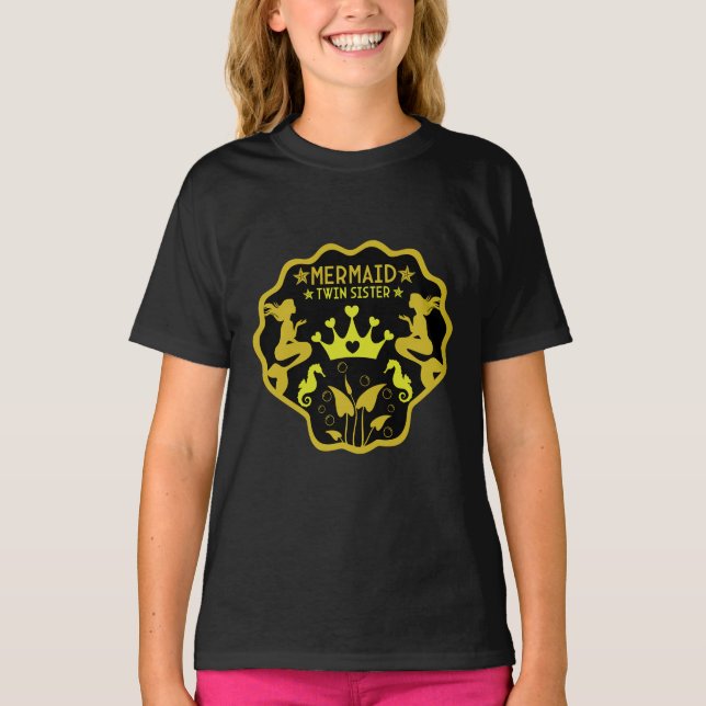 Camiseta Irmãs Gêmeas Sereias (Frente)