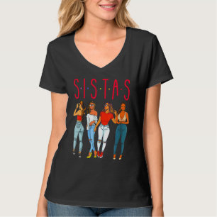 Camiseta Irmãs Magia Menina Preta Diversão Melanina Mulhere