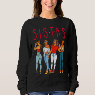 Camiseta Irmãs Magia Menina Preta Diversão Melanina Mulhere