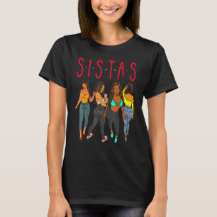 Camiseta Irmãs Magia Menina Preta Diversão Melanina Mulhere