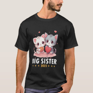 Camiseta Irmãs Mais Velhas 2025 Irmã Gata Irmãos Gatinhos O