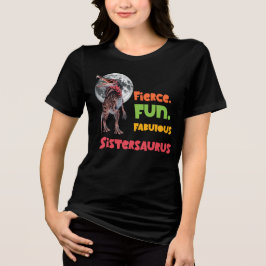 Camiseta Irmãs Saurus Esquadrão de Dinossauros Irmãs Combin