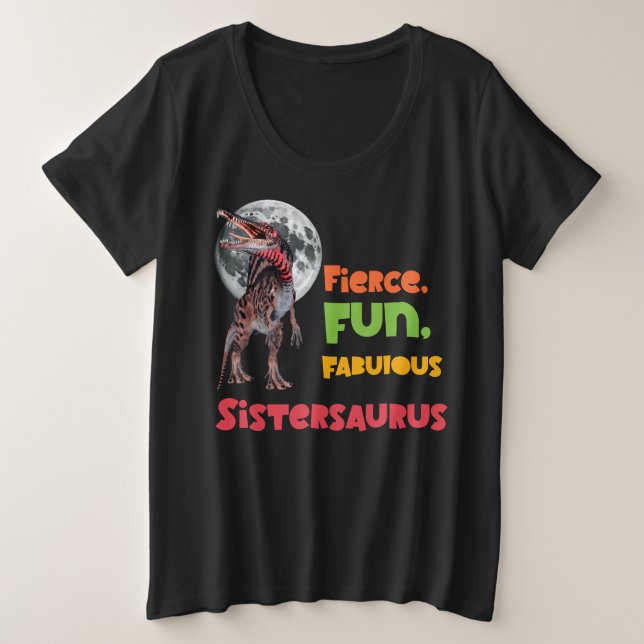Camiseta Irmãs Saurus Esquadrão de Dinossauros Irmãs Combin (Frente do Design)