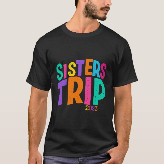Camiseta Irmãs Trip 2023 Retro Summer Vacation Sister Bro (Frente)