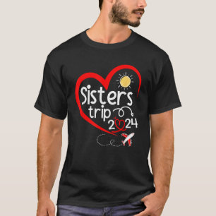 Camiseta Irmãs Trip 2024 Heart Summer Viagem Girl