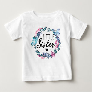 Camiseta irmãzinha adorável Floral wreath fofinha