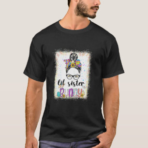 Camiseta Irmãzinha Bunny Coque Desarrumado Roupas de Páscoa