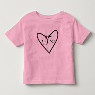 Camiseta Irmãzinha Kids Script Seta Coração Boho