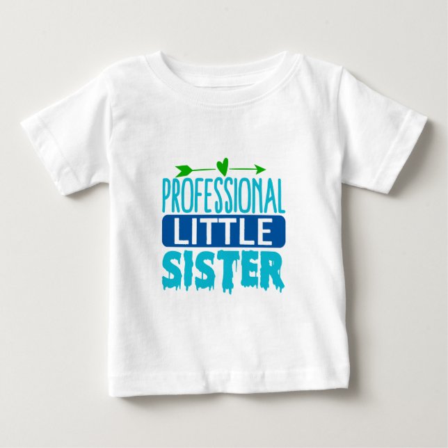 Camiseta Irmãzinha Profissional Azul Gotejamento de Tinta (Frente)