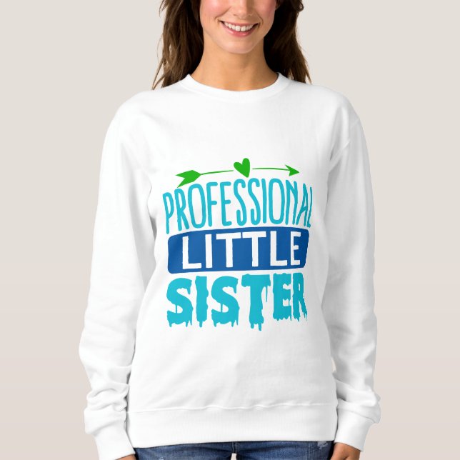 Camiseta Irmãzinha Profissional Azul Gotejamento de Tinta (Frente)