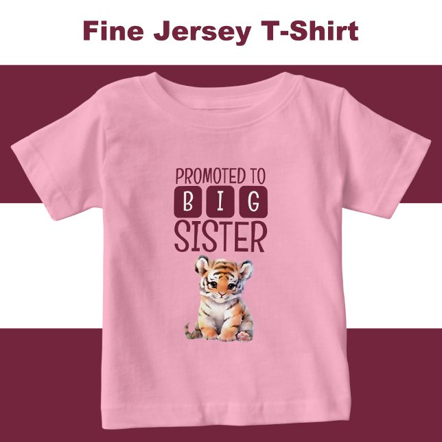 Camiseta Irmãzinha tigre fofa rosa (Criador carregado)