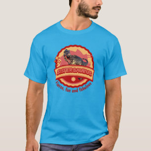 Camiseta Irmãzinhas Lindas Dinossauro Garota Irmã Design Di