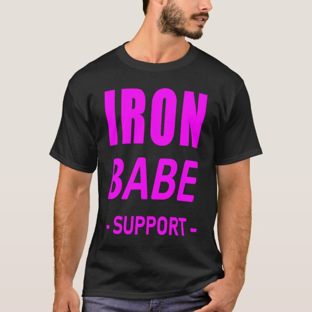 Camiseta Iron Babe Triathlon Suporte à Mãe Mulher Mãe Wo (Frente)