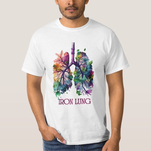 Camiseta Iron Lung Art – Artistic Lung Illustration with Fl (Frente)