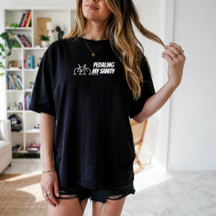 Camiseta Ironia de Bike Girl preto branco