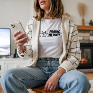 Camiseta Ironia de Garota de Bike preto e branco