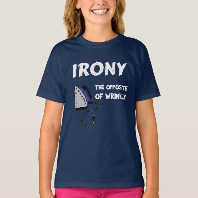 Camiseta Ironia o oposto de Wrinkly (Frente)