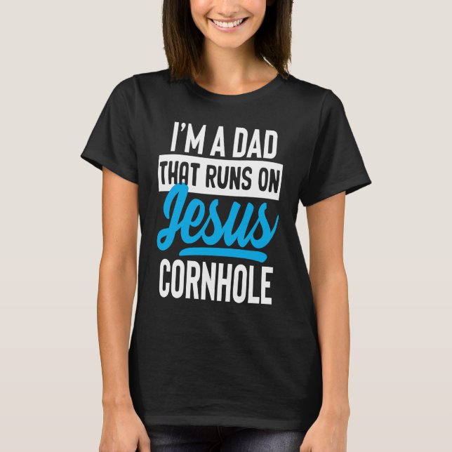 Camiseta Ironic Jesus Cornhole Odd Humor Sarcastic Weird  C (Frente)