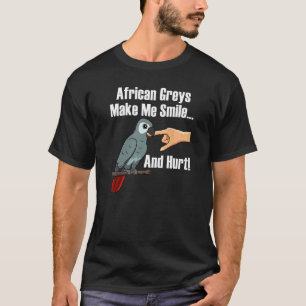 Camiseta Irônico Dizendo Cinza-de-raça-papagaio-africana