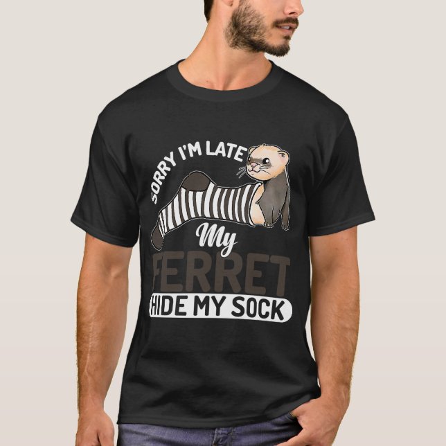 Camiseta Irônico Dizendo Que Meu Ferret Esconde Minha Pata  (Frente)