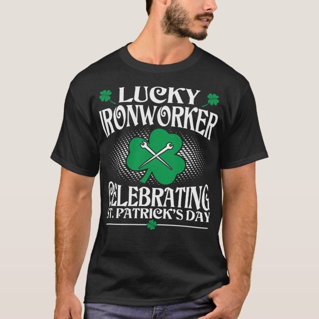 Camiseta Ironworker Celebrando Dia de São Patrício (Frente)